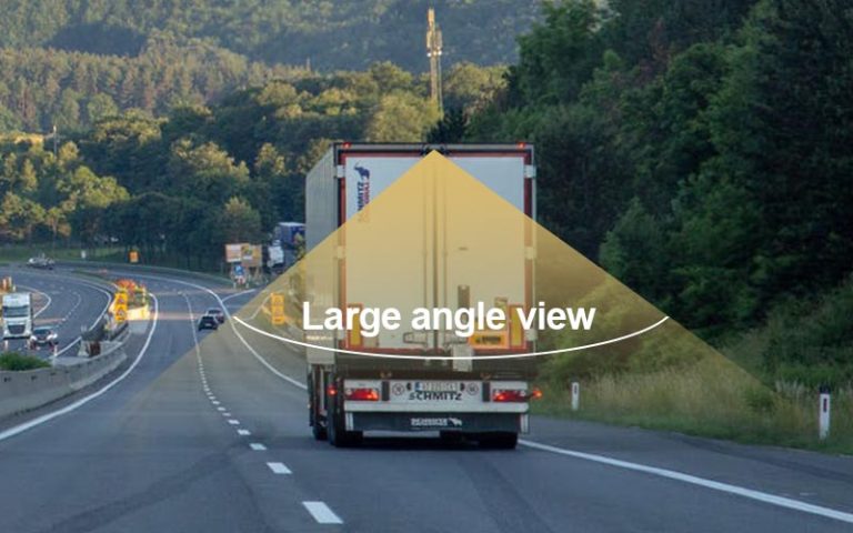 Large angle view reversing camera improves driving safety